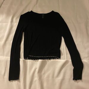Black long sleeve top